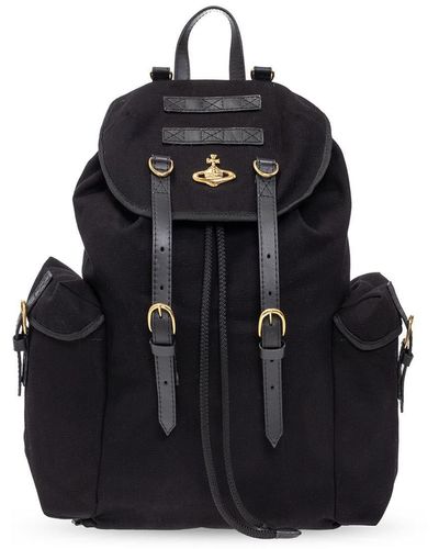 Shop Vivienne Westwood Heart Casual Style Logo Backpacks  (43010031-11021-N301 BLACK) by Clover6