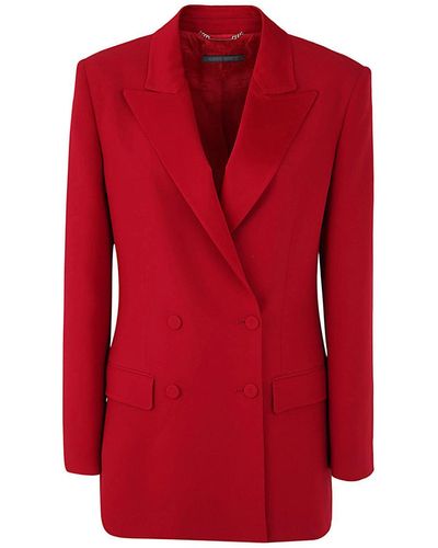 Alberta Ferretti Cady Double Breasted Tuxedo Jacket Clothing - Red