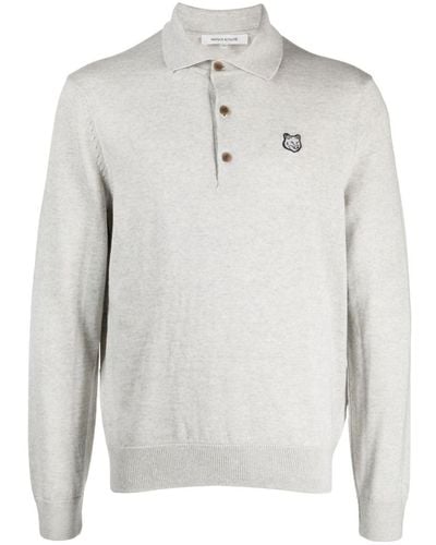 Maison Kitsuné Fox-patch Wool Sweater - Grey