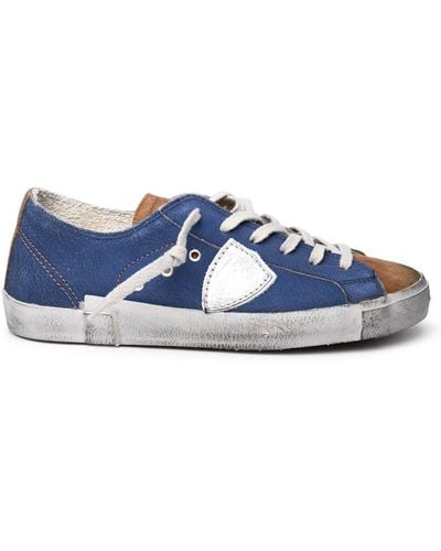 Philippe Model Blue Leather Trainers