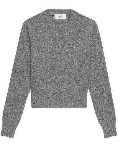 Ami Paris Ami De Coeur Sweater - Gray