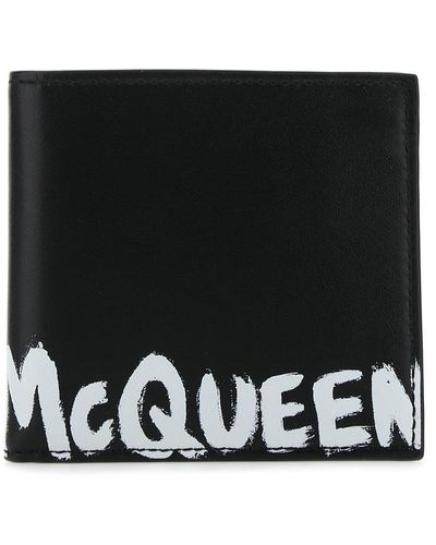 Alexander McQueen Billfold 8cc Graffiti - Black