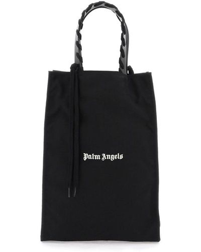 Palm Angels Embroidered Logo Tote Bag With - Black