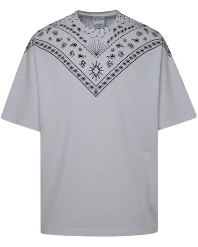 Marcelo Burlon White Cotton T-shirt - Gray