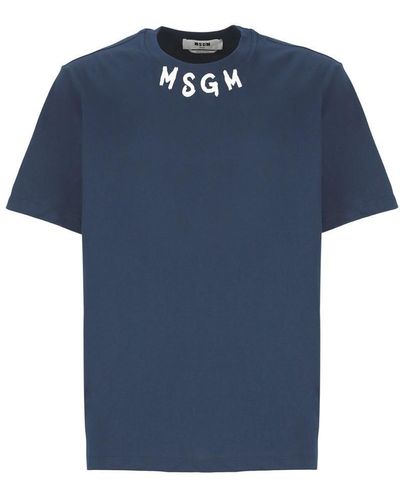 MSGM T-shirts And Polos Blue