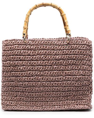 Chica Luna Straw Handbag - Brown