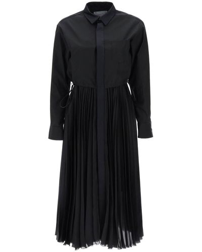 Sacai Midi Shirt Dress - Black