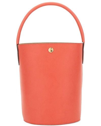 Longchamp Cuir De Russie Bucket Bag - Red