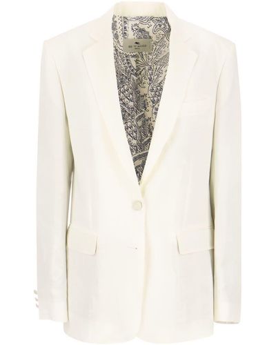 Etro Lyocell Tailored Jacket - Natural
