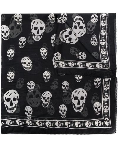 Alexander McQueen Skull Motif Scarf - Black