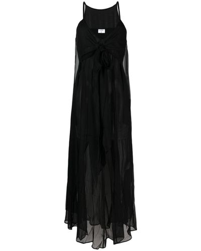 Filippa K Semi-sheer Silk Slip Dress - Black