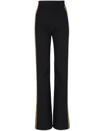 Balmain Sequin-embellished Wide-leg Pants - Black