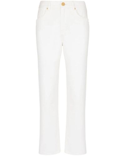 Balmain Straight Mid-Rise Jeans - White