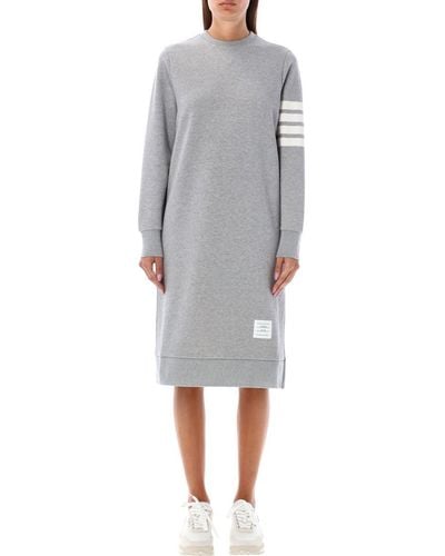 Thom Browne Below Knee Sweater Dress - Gray