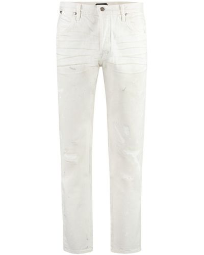 Tom Ford 5-pocket Straight-leg Jeans - White