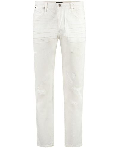 Tom Ford 5-pocket Straight-leg Jeans - White