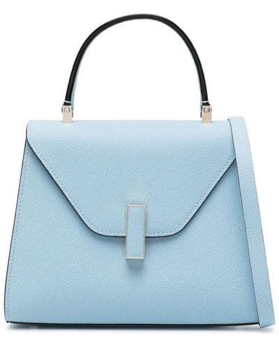 Valextra Iside Mini Leather Handbag - Blue