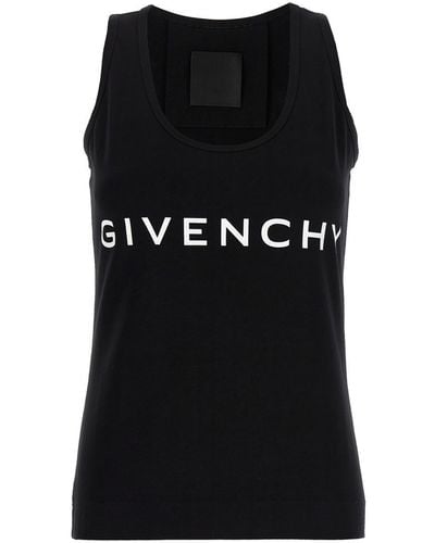 Givenchy Logo Print Tank Top Tops - Black