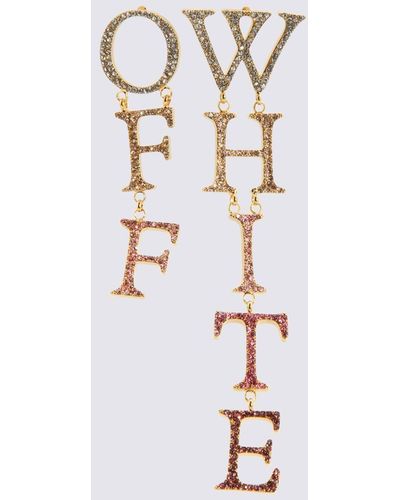 Off-White c/o Virgil Abloh Gold-tone And Pink Metal Earrings - White
