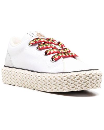 Lanvin Canvas Curbies Sneakers - White