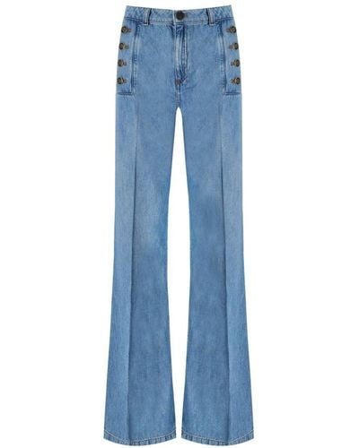 Twin Set Jeans With Buttons - Blue