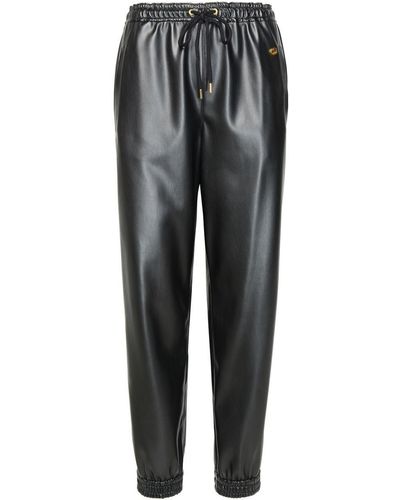 Stella McCartney 'iconic' Black Vegan Leather Sweatpants - Gray