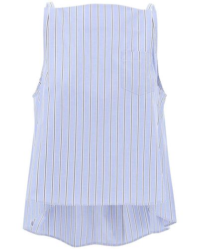 Sacai Striped Sleeveless Top - Blue