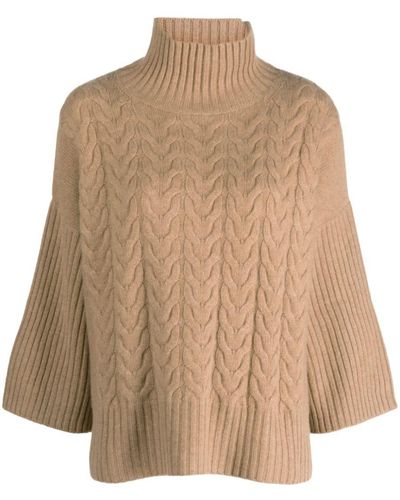 Max Mara Cashmere Turtle-neck Sweater - Natural