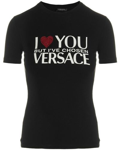 Versace 'I Love You' T-Shirt - Black