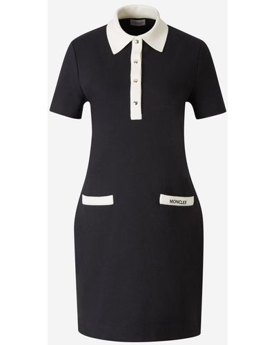 Moncler Polo Piqué Mini Dress - Black