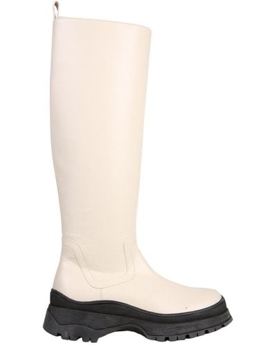 STAUD Bow Tall Boots - White