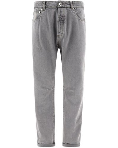 Brunello Cucinelli Grayscale Denim Jeans - Grey