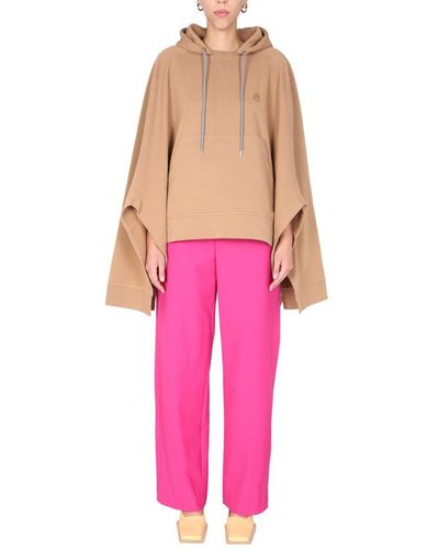 Ambush Poncho Sweatshirt With Embroidered Logo - Pink