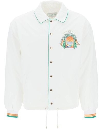 Casablanca Triomphe D'orange Padded Blouson Jacket - White
