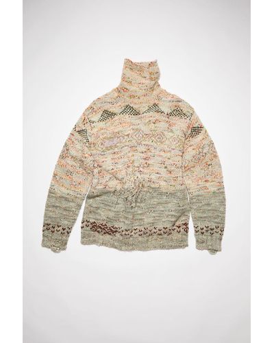 Acne Studios Roll-up Deconstructed Wool Jumper - Natural