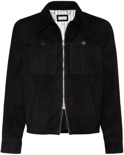 Brunello Cucinelli Leather Jacket - Black
