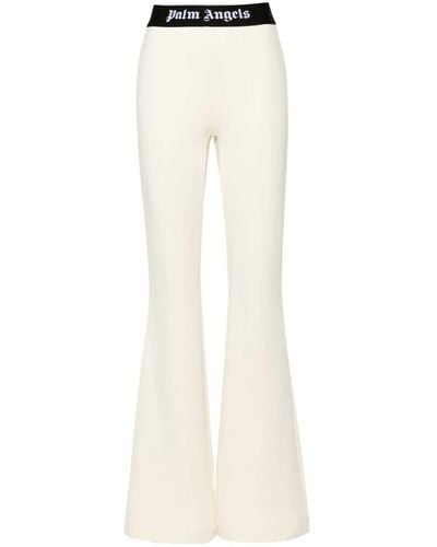 Palm Angels Logo-tape Flared Track Trousers - White