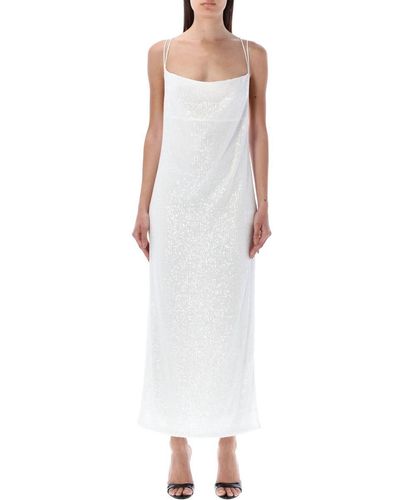 ROTATE BIRGER CHRISTENSEN Sequin Midi Slip Dress - White