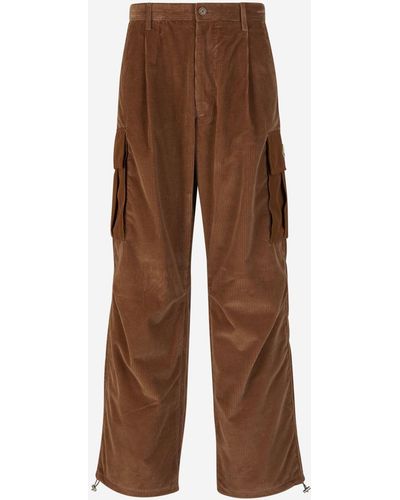 Moncler Corduroy Cargo Trousers - Brown