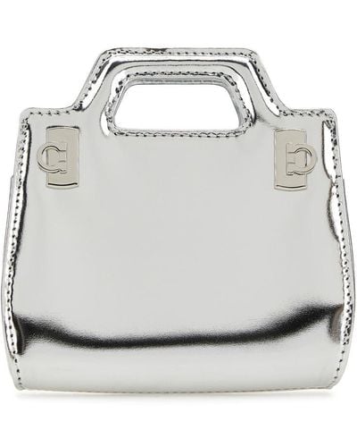 Ferragamo Wanda Chain-linked Micro Bag - White