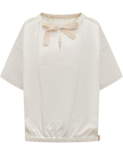 Jil Sander T-Shirt With Bow - White