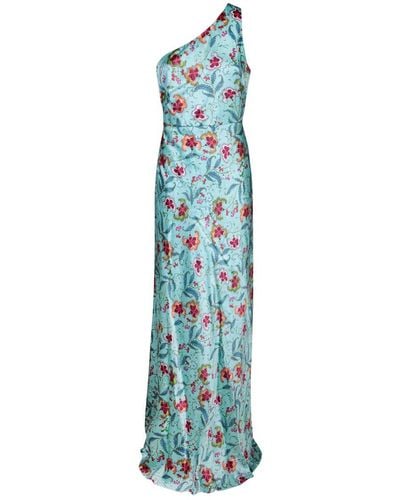 Saloni Justine Celeste Floral Print Dress - Blue