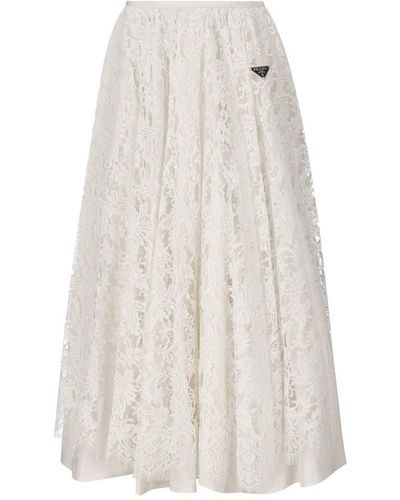Prada Lace Midi-skirt - White