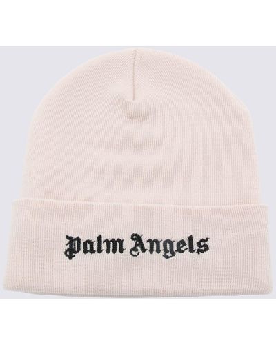 Palm Angels White Wool Classic Logo Beanie - Pink