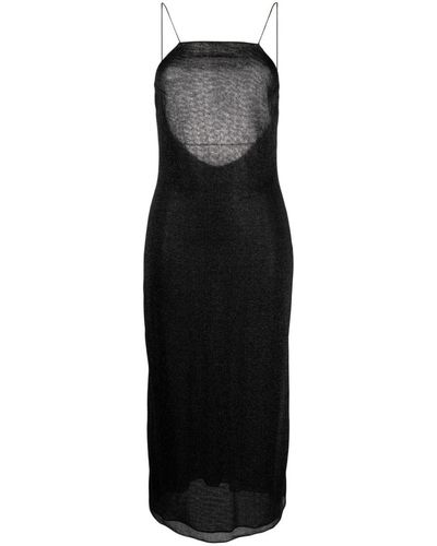Oséree Lumière Flared Maxi Dress - Black