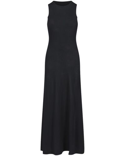 P.A.R.O.S.H. side-slit long-sleeve dress - Black
