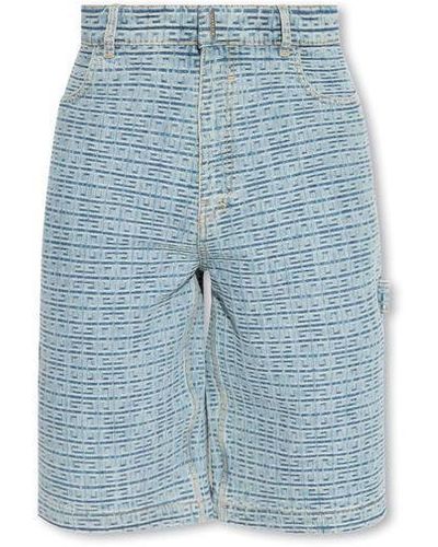 Givenchy Carpenter Bermuda Shorts In 4g Denim - Blue