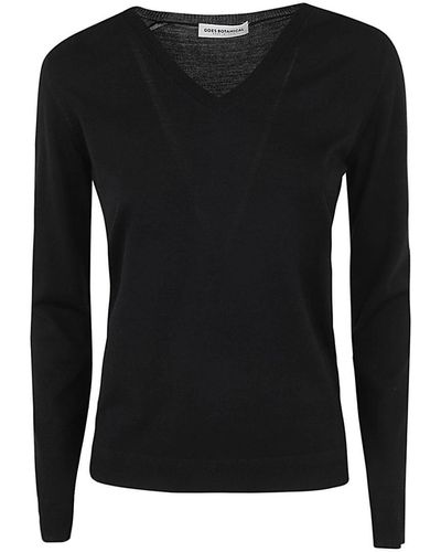 GOES BOTANICAL Long Sleeves V Neck Sweater Clothing - Black