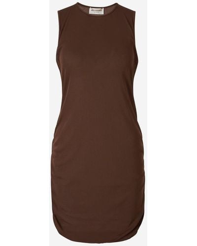 Saint Laurent Tulle Mini Dress - Brown