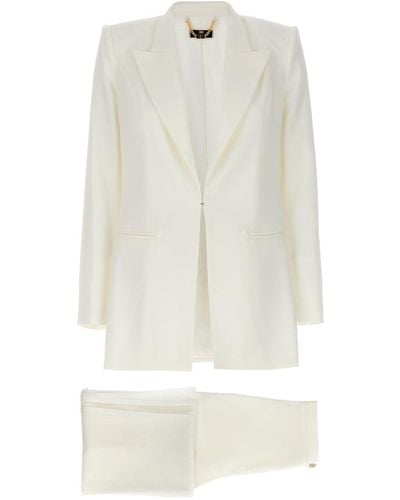 Elisabetta Franchi Stretch Suit Blazer And Suits - White